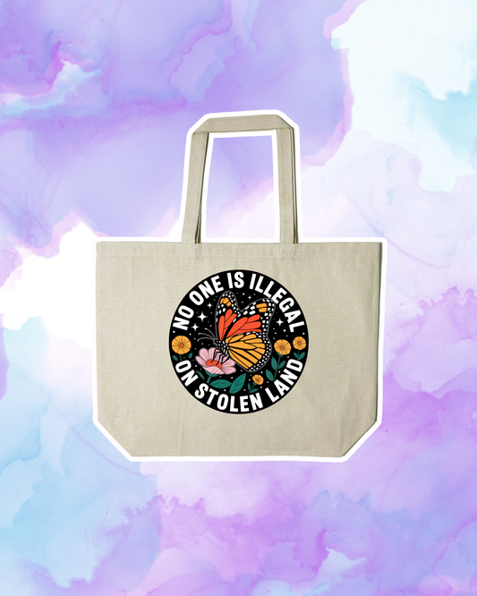 NO ONE IS ILLEGAL ON STOLEN LAND #1 - Large Tote