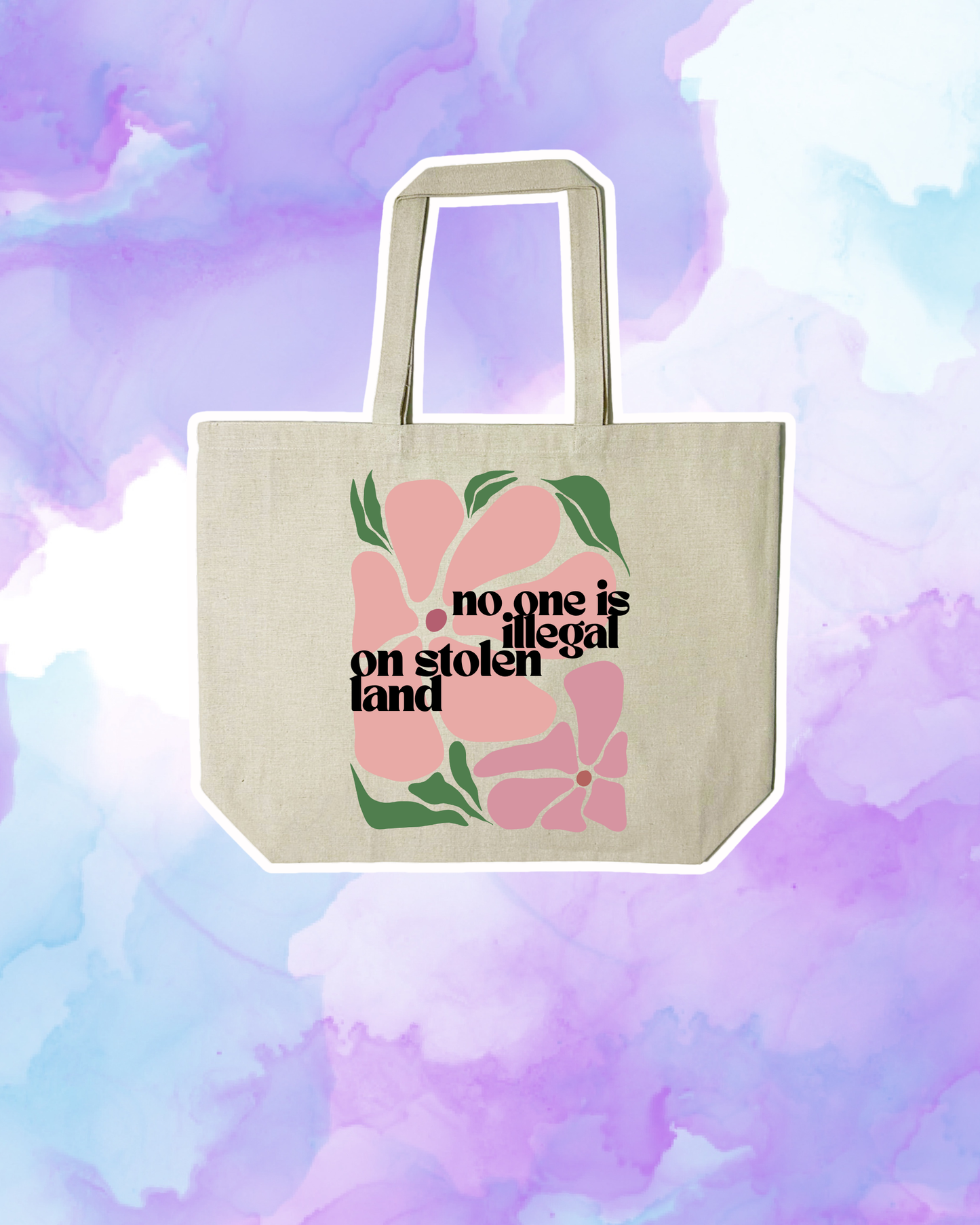 NO ONE IS ILLEGAL ON STOLEN LAND #2 - Large Tote
