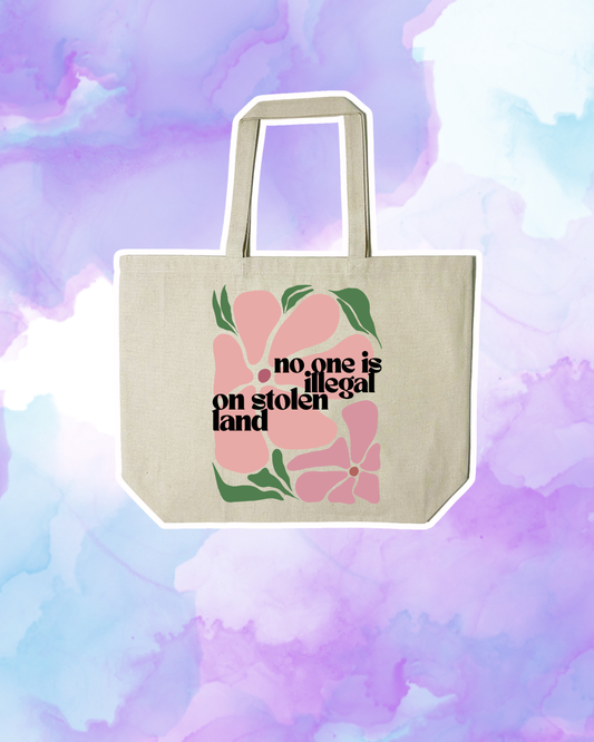 NO ONE IS ILLEGAL ON STOLEN LAND #2 - Large Tote