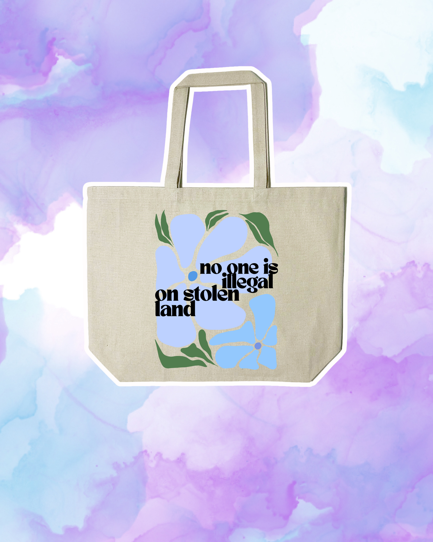 NO ONE IS ILLEGAL ON STOLEN LAND #2 - Large Tote